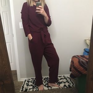 Madewell Sloan maroon jumpsuit